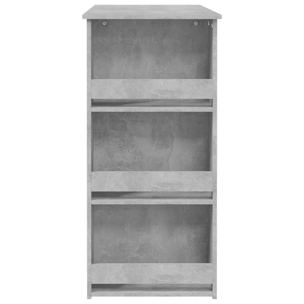 vidaXL Barový stůl s úložným regálem betonově šedý 102 x 50 x 103,5 cm