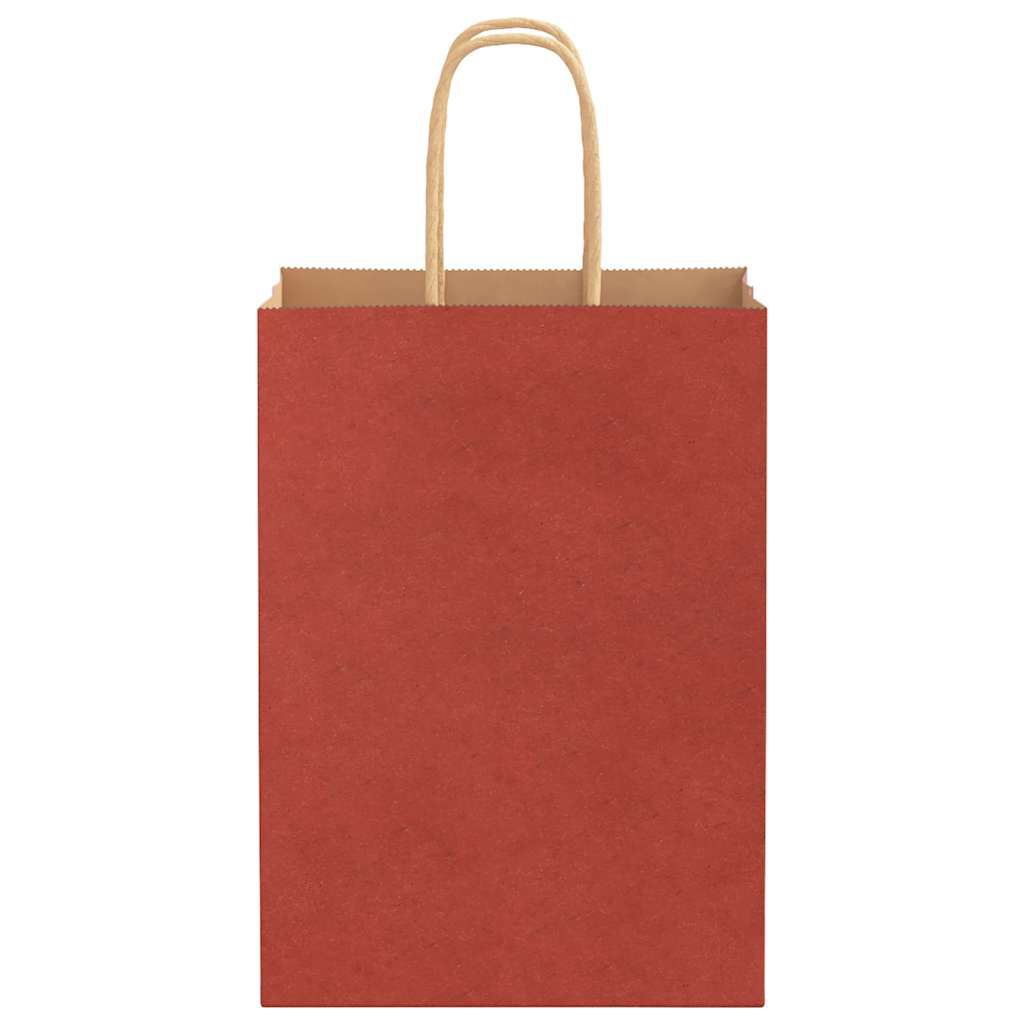 vidaXL Papírové sáčky 50 ks s uchy červené 15x8x21 cm