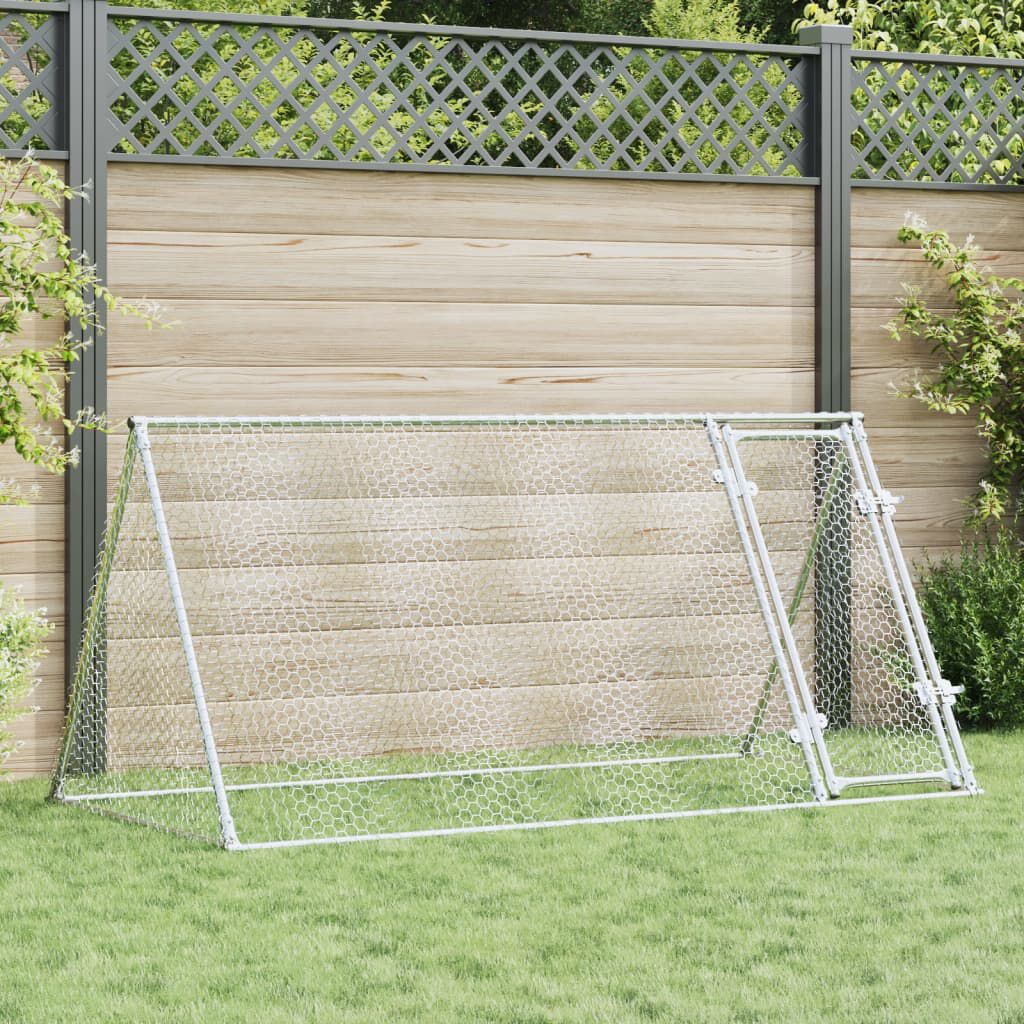 vidaXL Klec pro kuřata stříbrná 200 x 105 x 91 cm pozinkovaná ocel