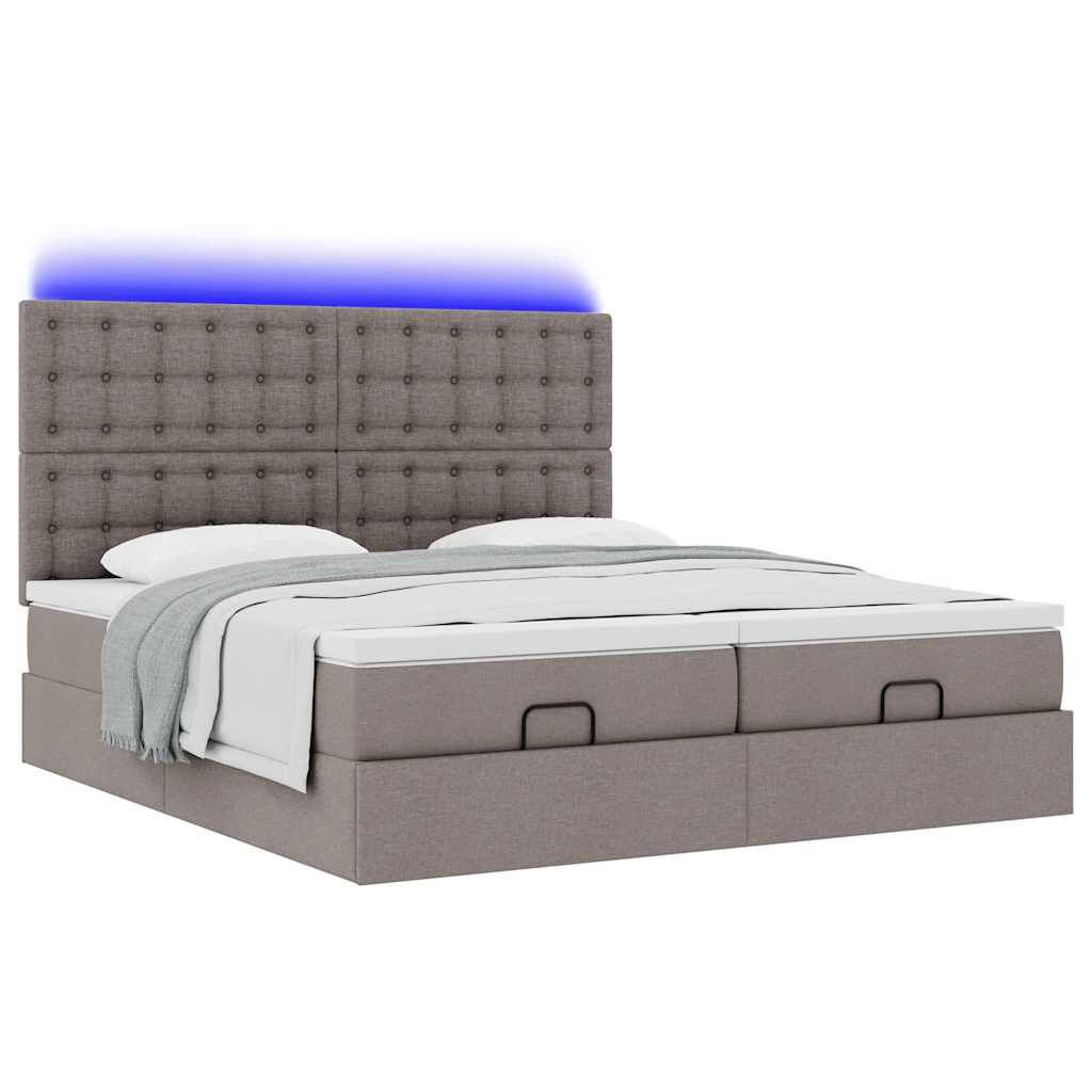 vidaXL Osmanský rám postele s matracíes taupe 200x200cm textil