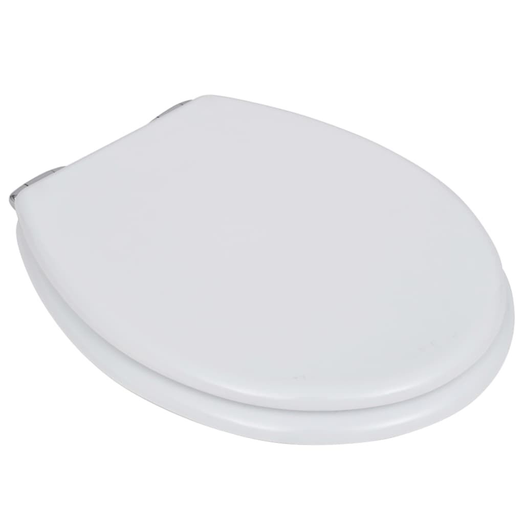 vidaXL WC sedátko s funkcí pomalého sklápění MDF prostý design bílé