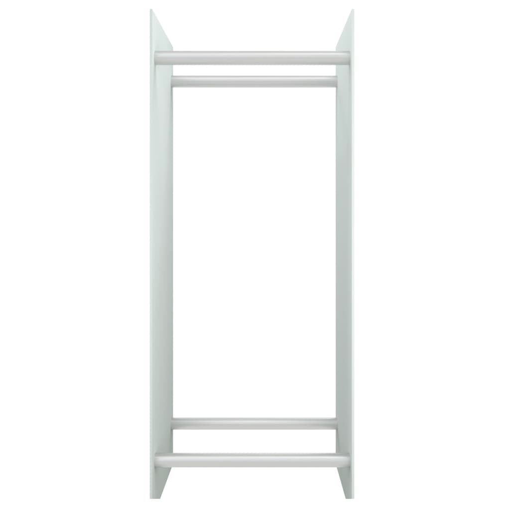vidaXL Stojan na palivové dříví bílý 40 x 35 x 100 cm tvrzené sklo