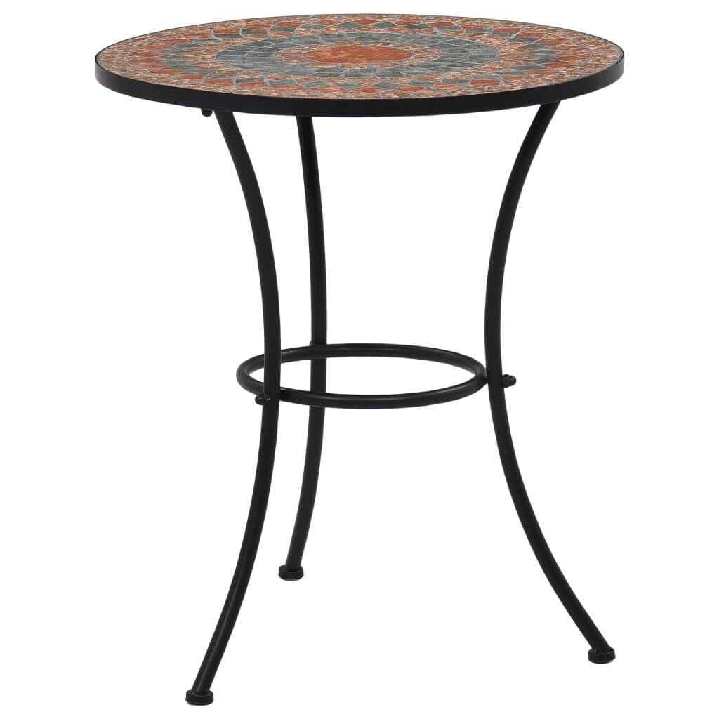vidaXL 3dílný mozaikový bistro set keramický oranžovo-šedý