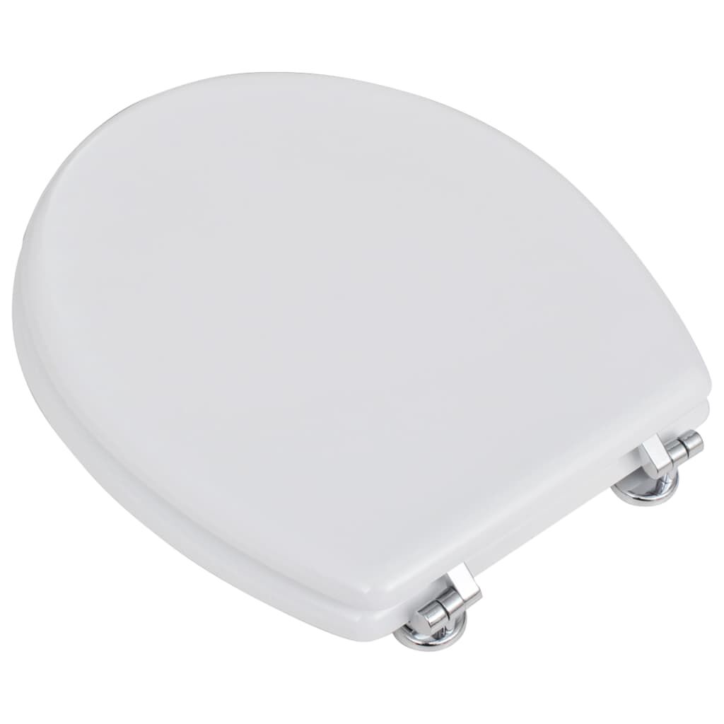vidaXL WC sedátko MDF s víkem jednoduchý design bílé