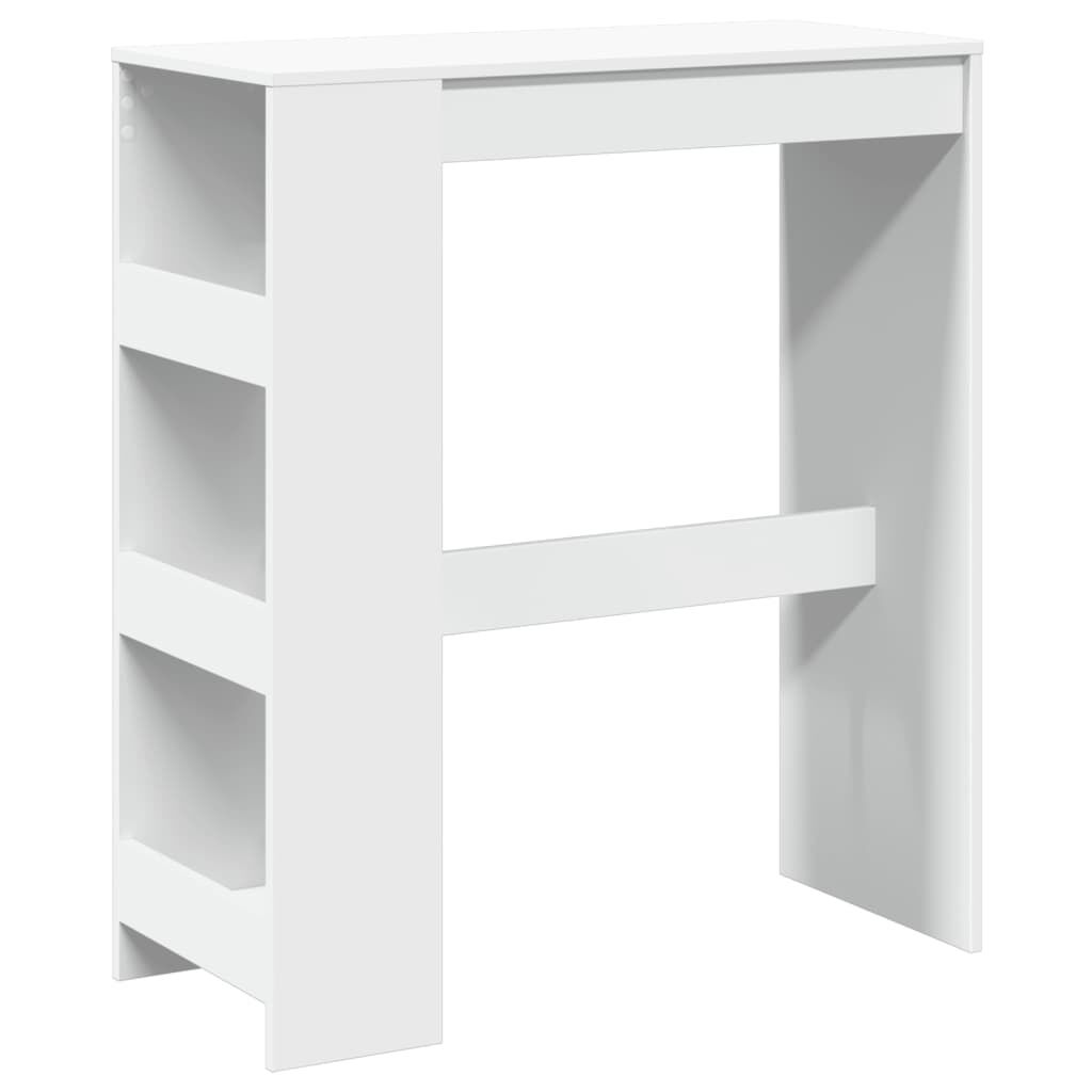 vidaXL Barový stůl s regály bílý 90 x 40 x 103,5 cm kompozitní dřevo