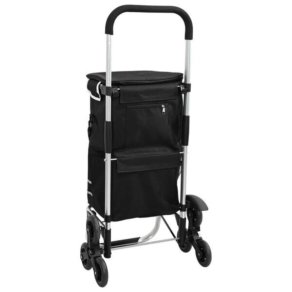 vidaXL Nákupní vozík s kolesy na schody Černý 40 L