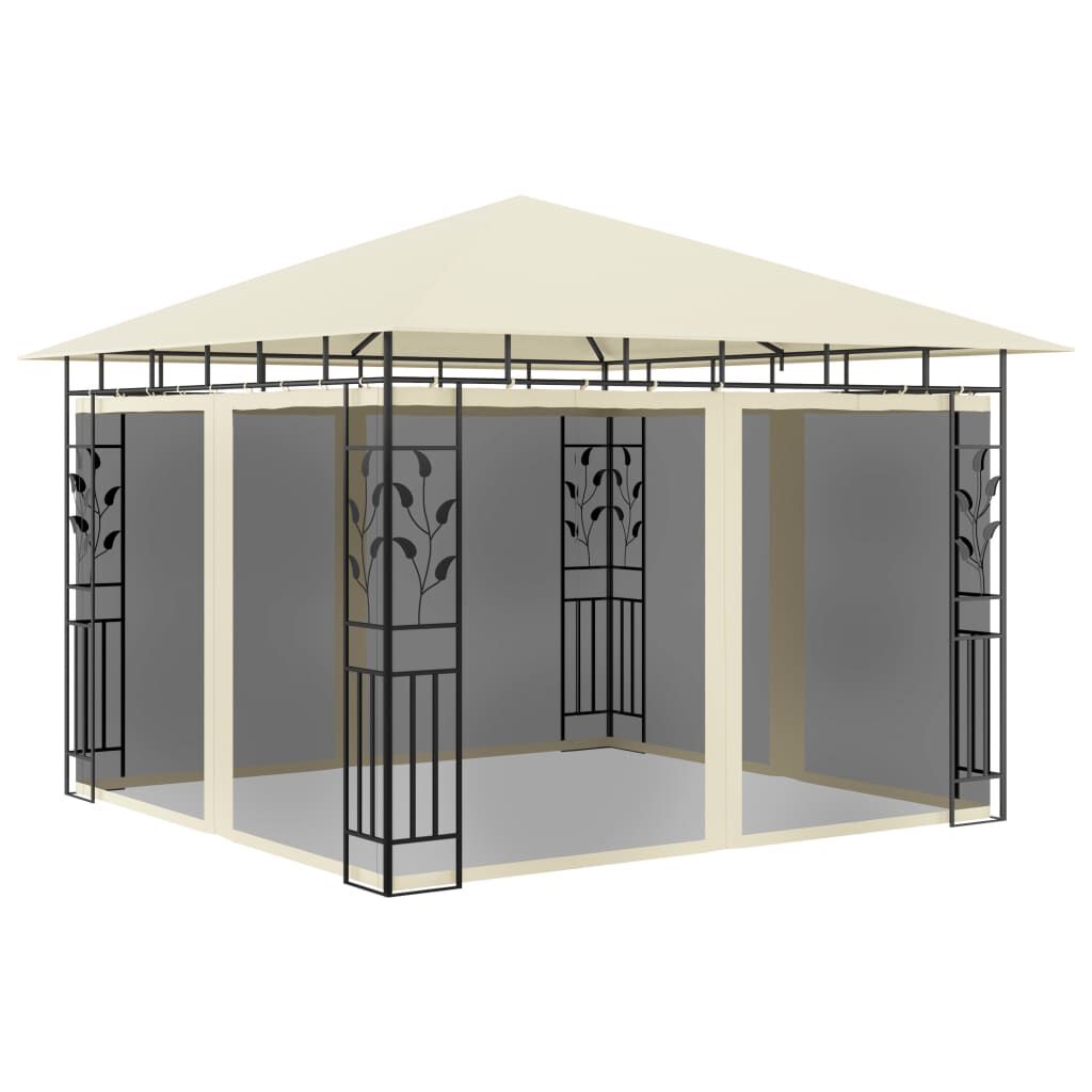 vidaXL Altán s moskytiérou 3 x 3 x 2,73 m krémový 180 g/m²