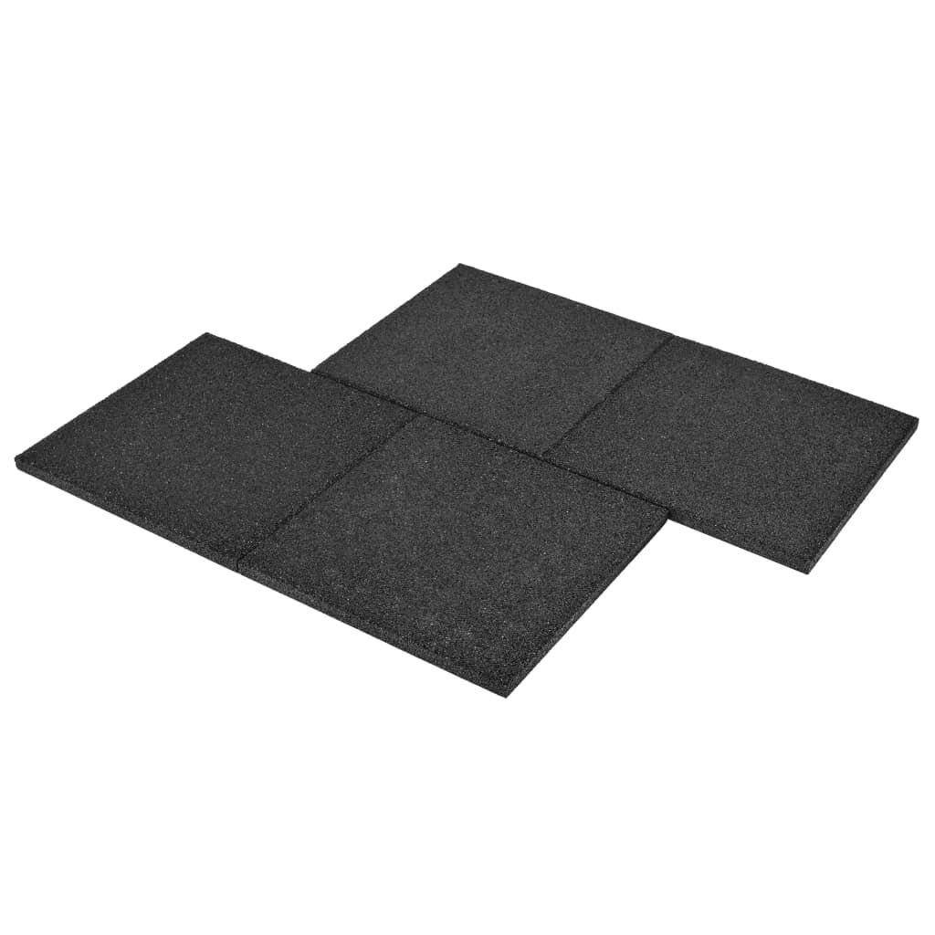 vidaXL Protipádové dlaždice 6 ks černé 50 x 50 x 3 cm pryžové