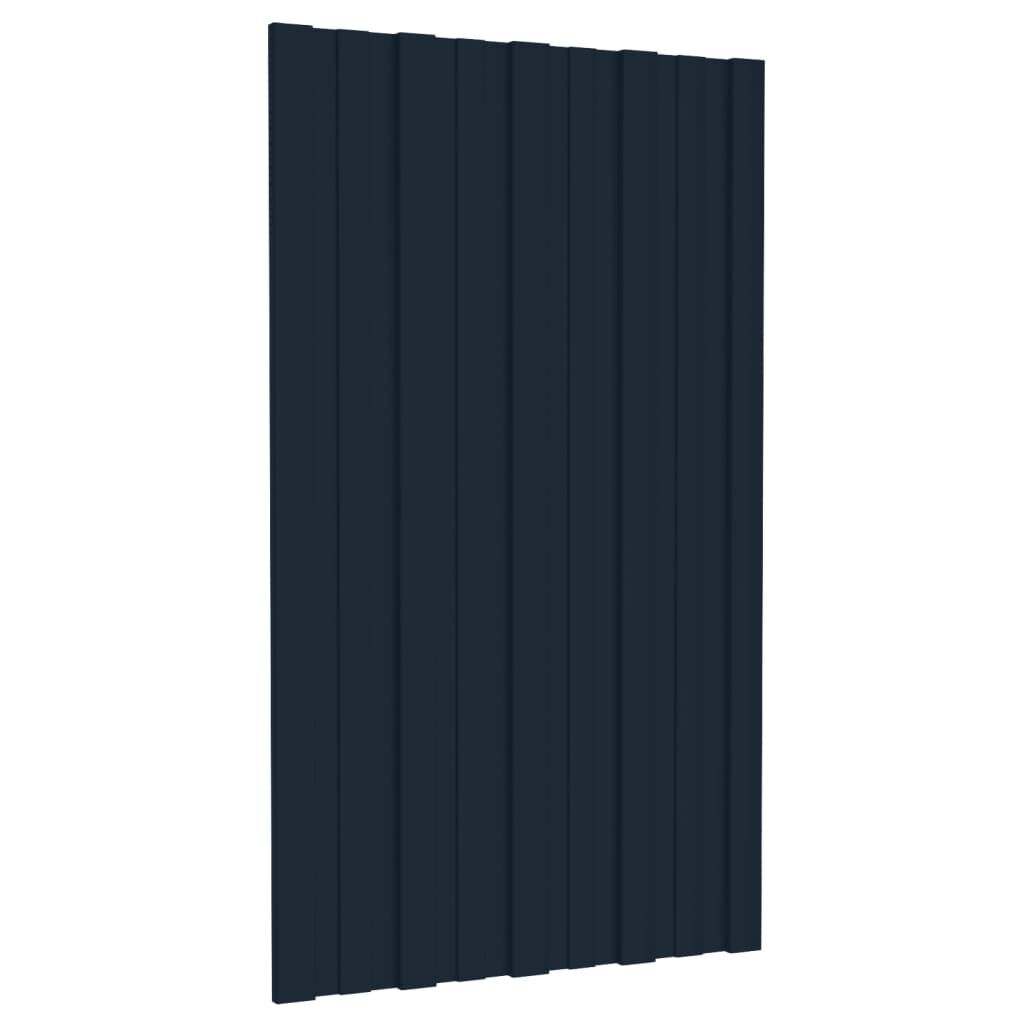vidaXL Střešní panely 12 ks pozinkovaná ocel antracitové 80 x 45 cm