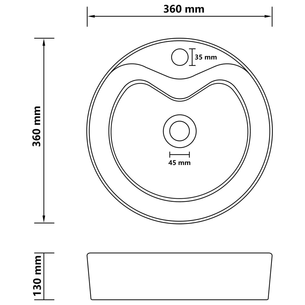 vidaXL Luxusní umyvadlo s přepadem matné krémové 36 x 13 cm keramické