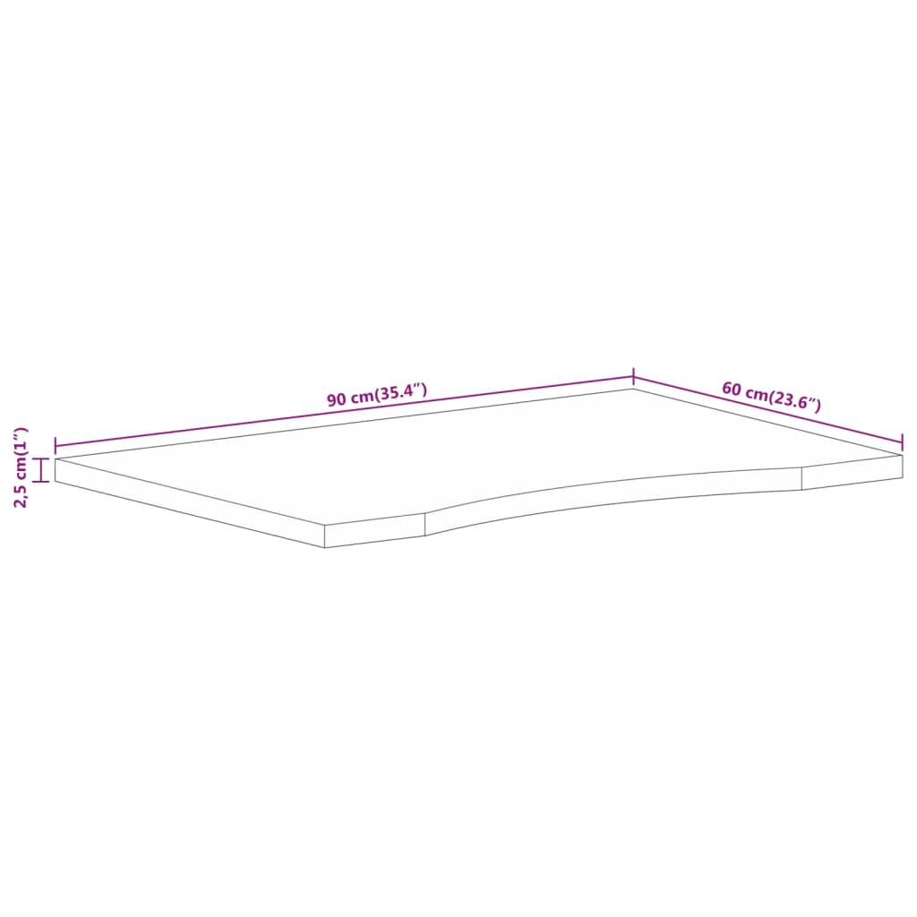 vidaXL Stolní deska s výřezem 90 x 60 x 2,5 cm masivní hrubý mangovník