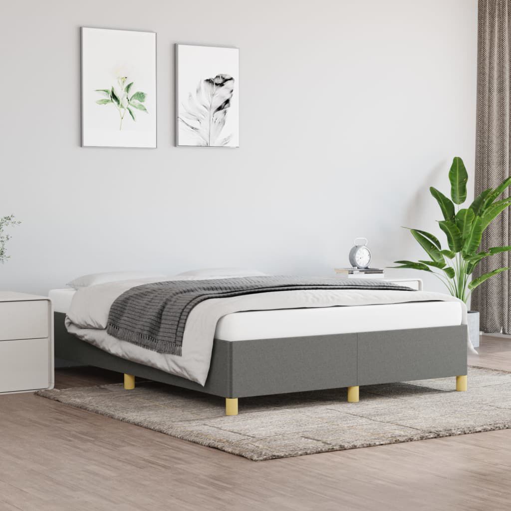 vidaXL Postel bez matrace tmavě šedá 140 x 200 cm textil