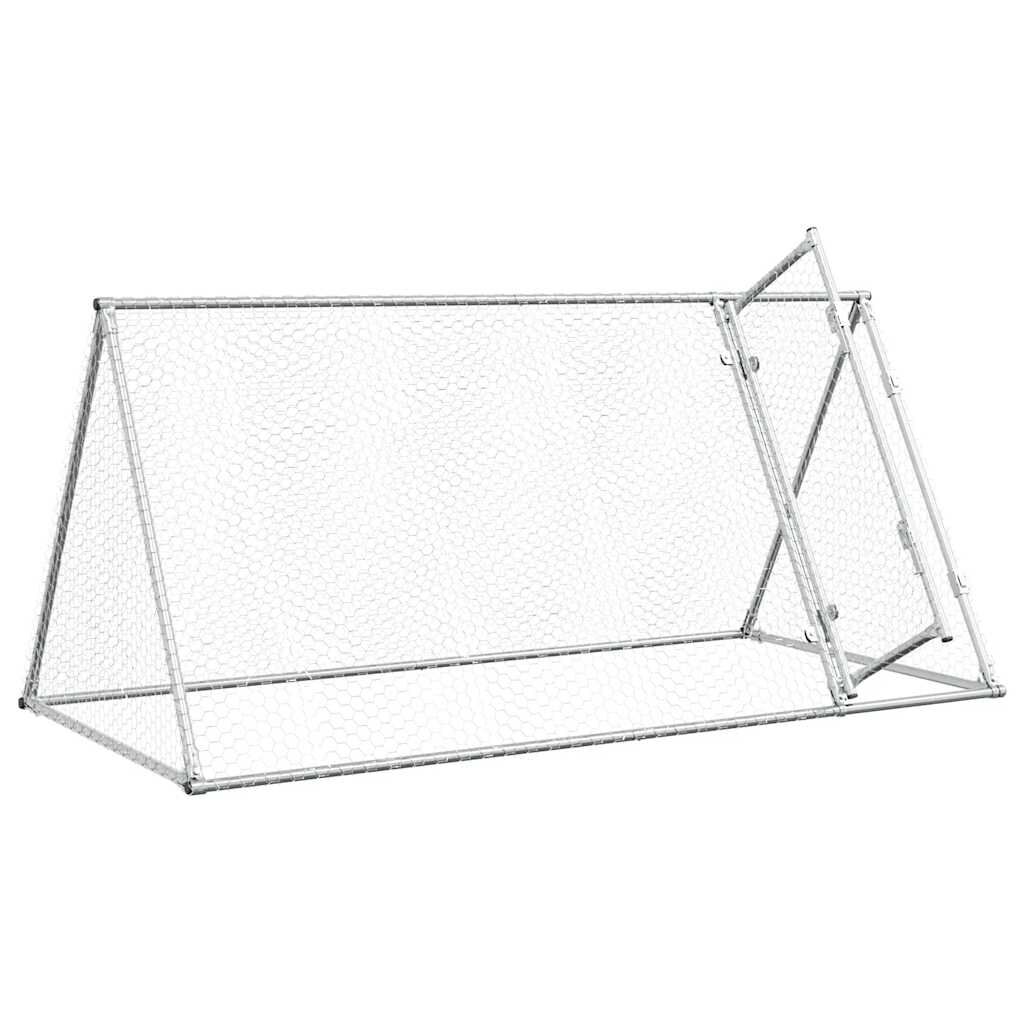 vidaXL Klec pro kuřata stříbrná 200 x 105 x 91 cm pozinkovaná ocel