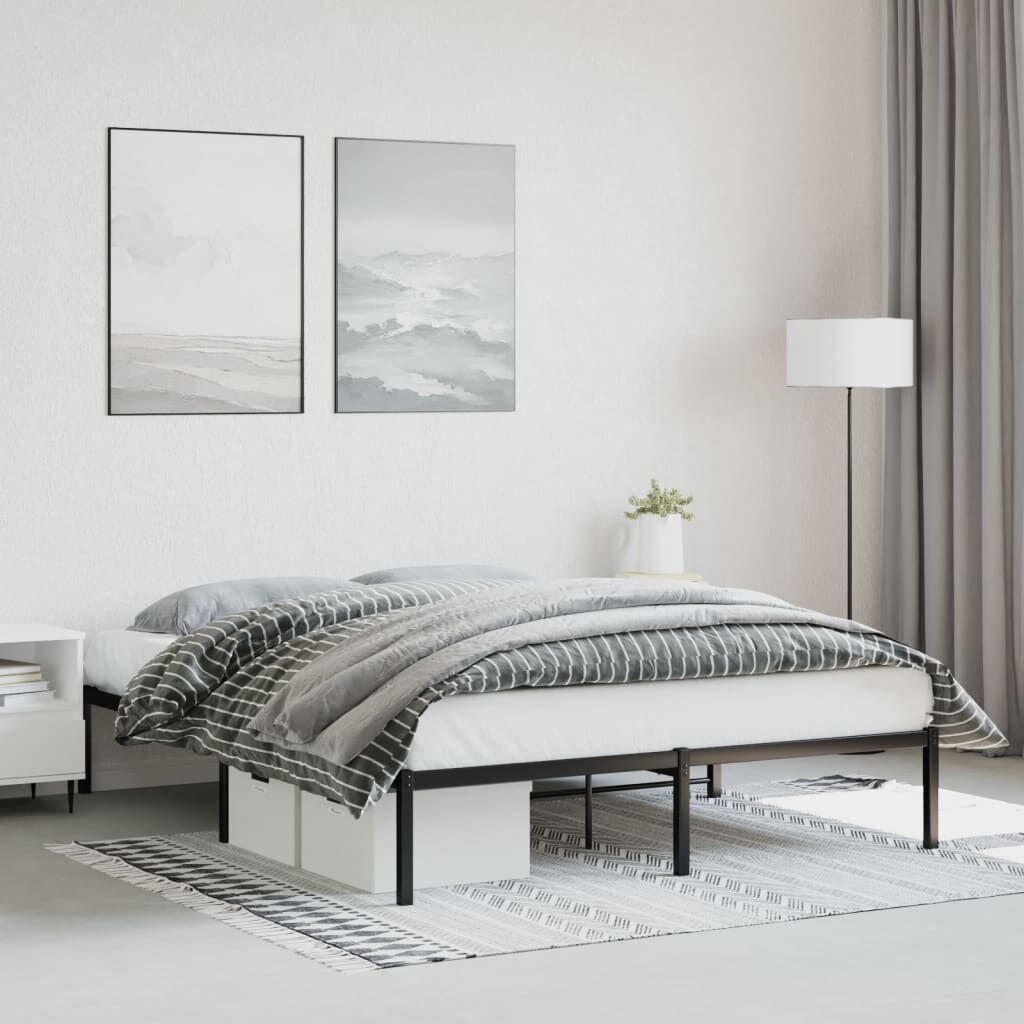 vidaXL Kovový rám postele černý 160 x 200 cm