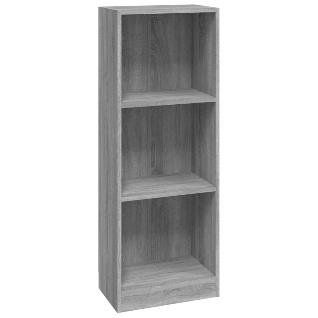 vidaXL 3patrová knihovna šedá sonoma 40 x 24 x 109 cm kompozitní dřevo