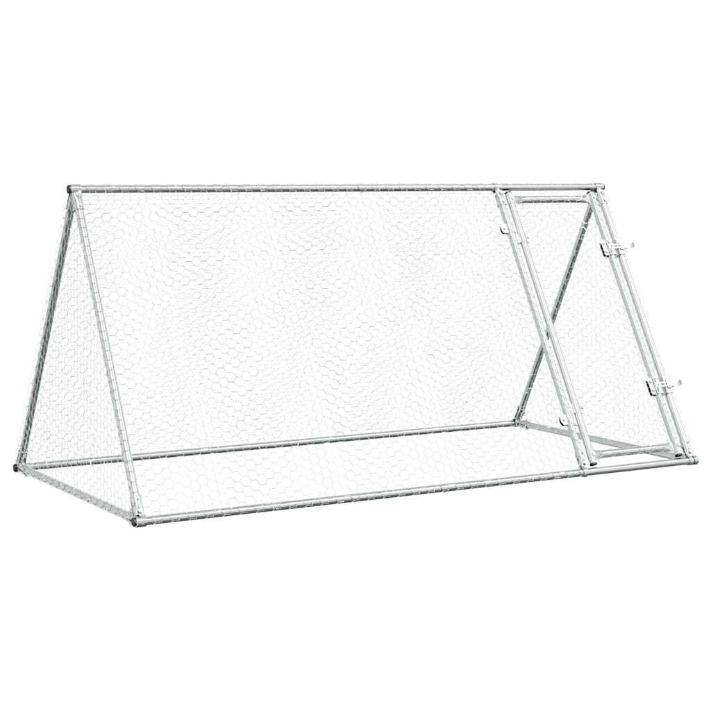 vidaXL Klec pro kuřata stříbrná 200 x 105 x 91 cm pozinkovaná ocel