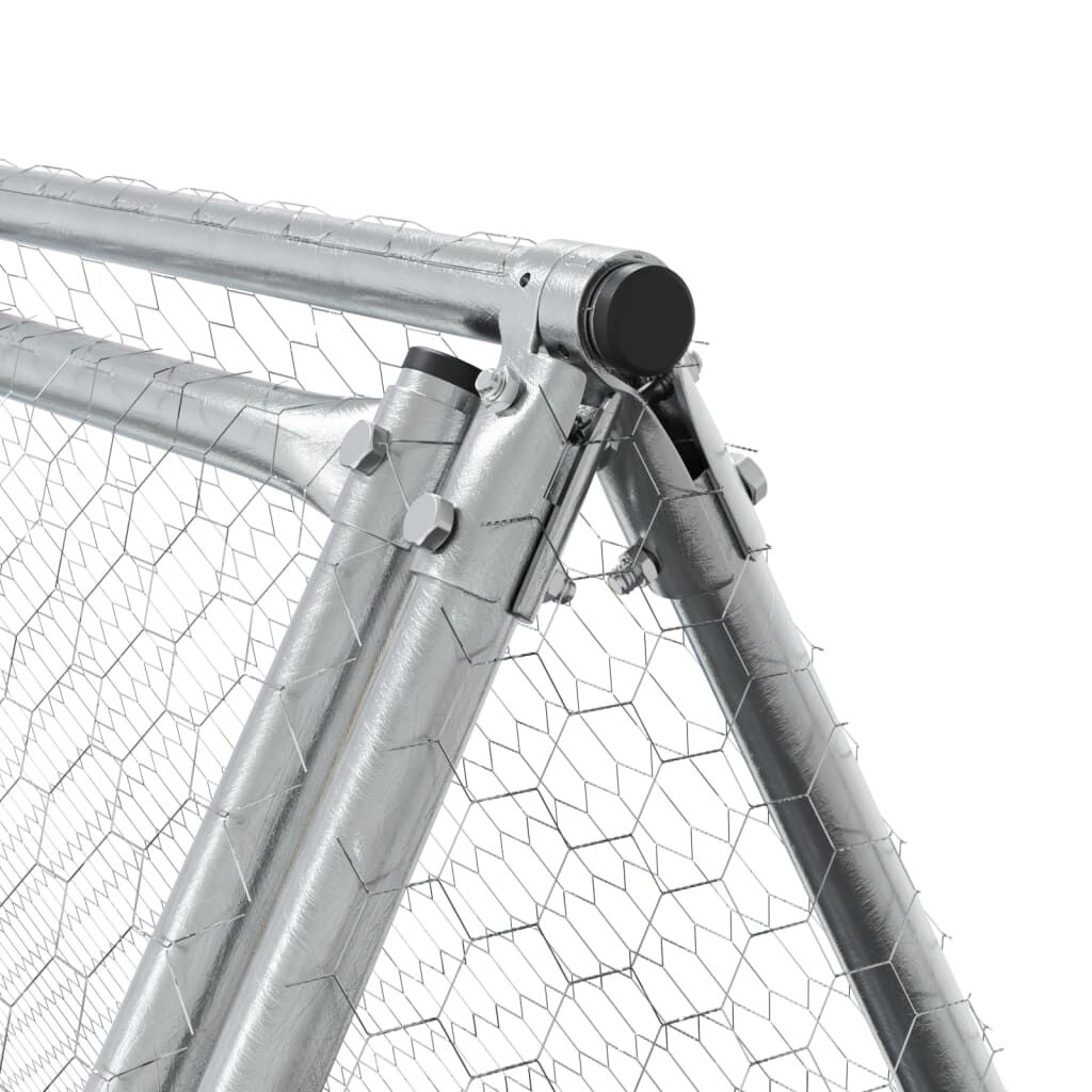 vidaXL Klec pro kuřata stříbrná 200 x 105 x 91 cm pozinkovaná ocel