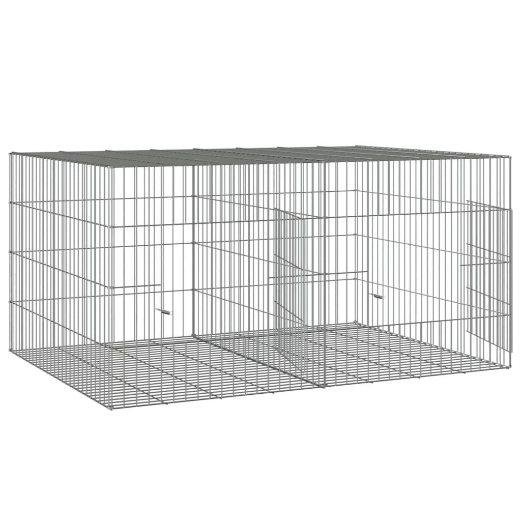 vidaXL 2dílná klec pro králíka 110 x 79 x 54 cm pozinkované železo