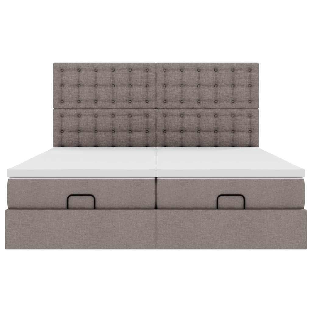vidaXL Osmanský rám postele s matracíes taupe 200x200cm textil