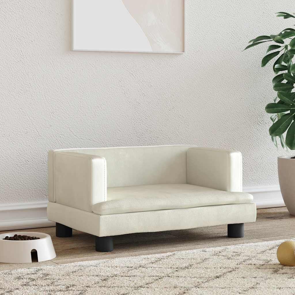 vidaXL Pelíšek pro psy krémový 60 x 40 x 30 cm samet