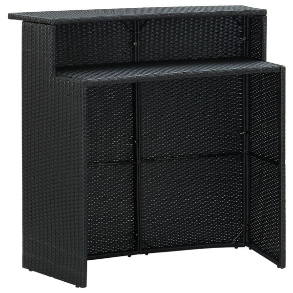 vidaXL Zahradní barový stůl černý 120 x 55 x 110 cm polyratan