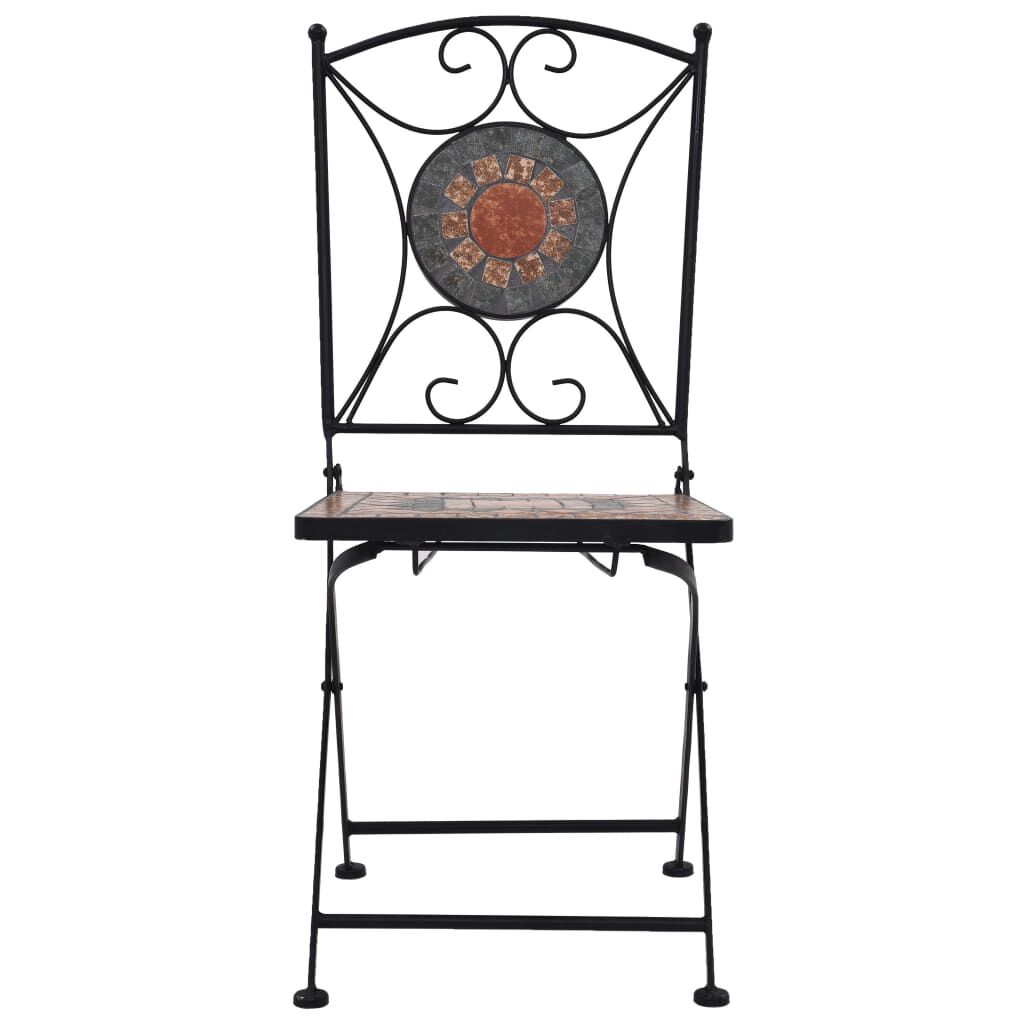 vidaXL 3dílný mozaikový bistro set keramický oranžovo-šedý