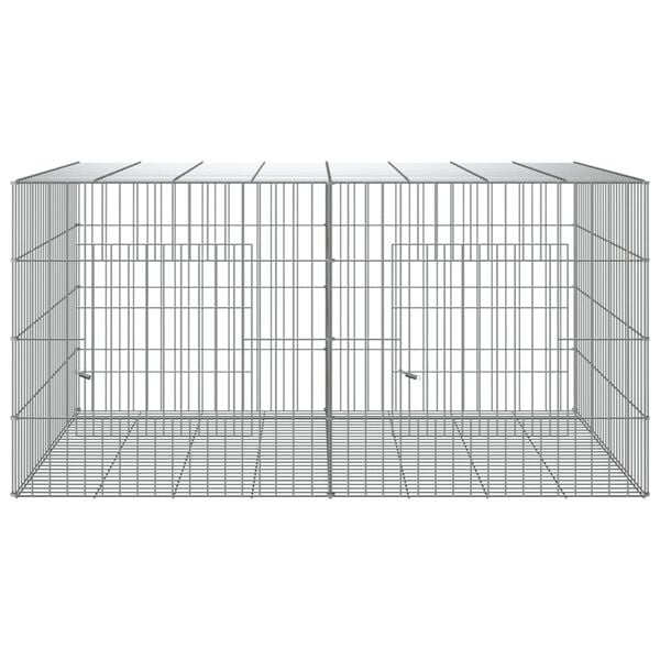 vidaXL 2dílná klec pro králíka 110 x 79 x 54 cm pozinkované železo