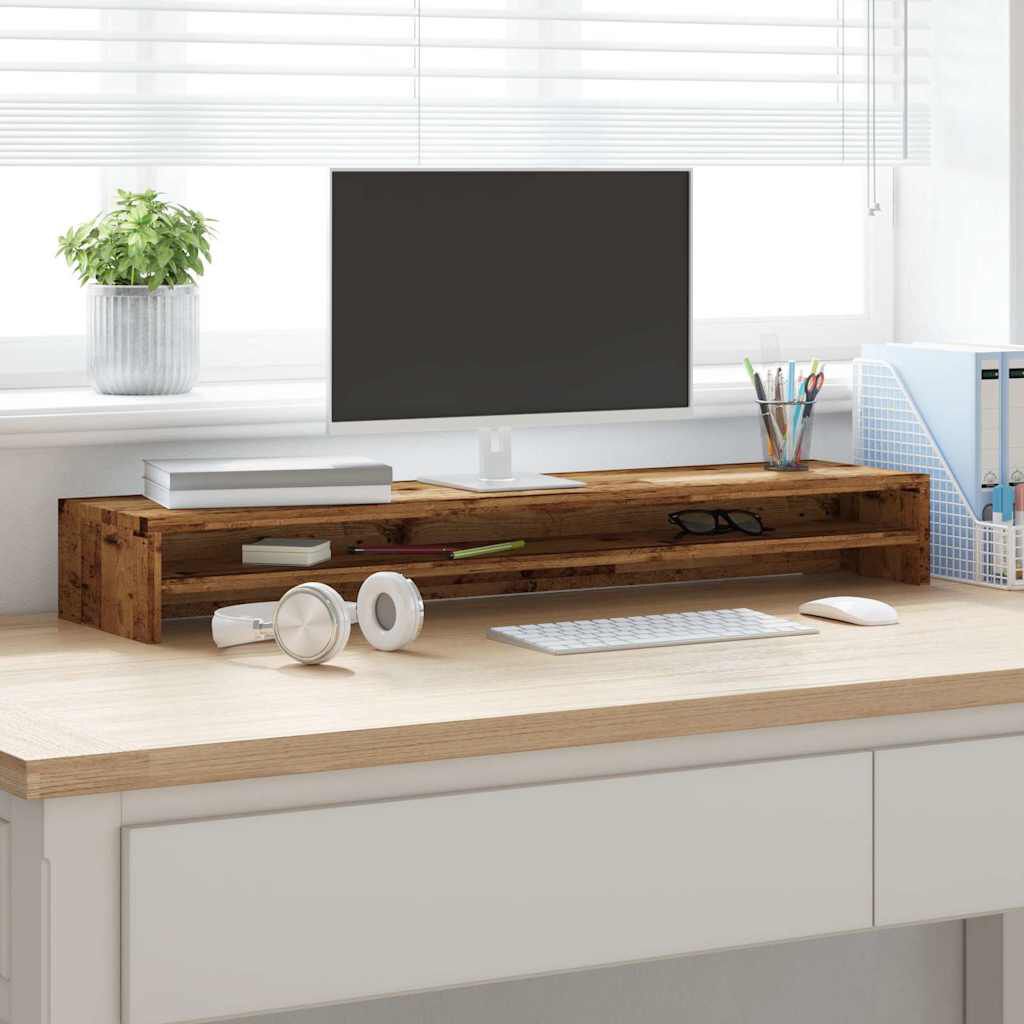vidaXL Stojan na monitor old wood 100 x 24 x 13 cm kompozitní dřevo