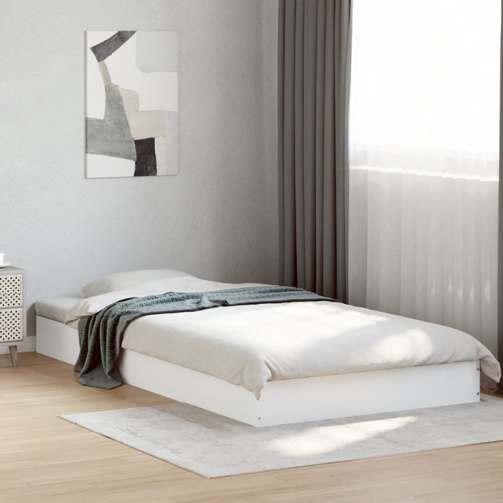 vidaXL Rám postele bílý 90 x 190 cm kompozitní dřevo