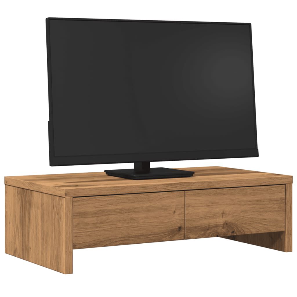 vidaXL Stojan na monitor se zásuvkami dub artisan 50x27x15 cm kompozit