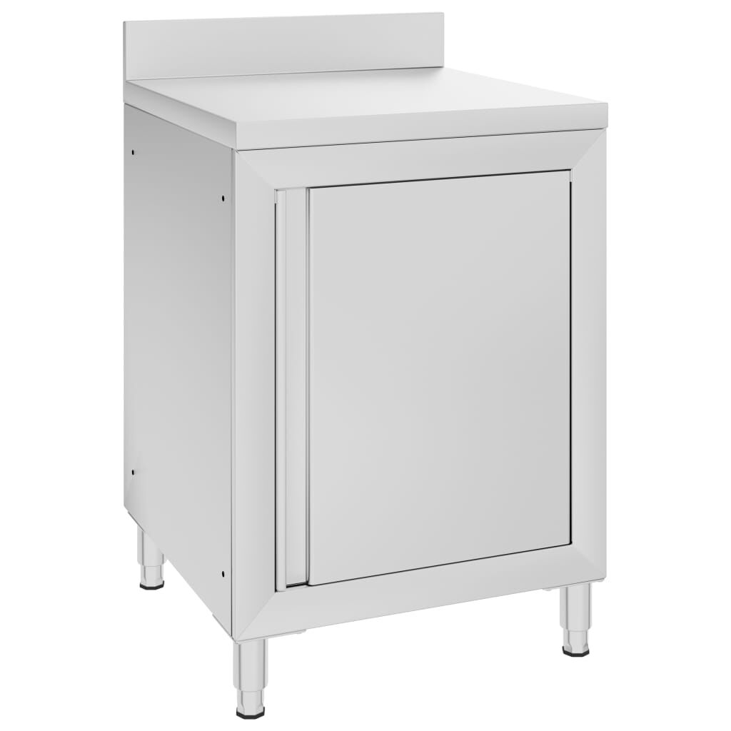 vidaXL Gastro pracovní stůl se skříňkou 60 x 60 x 96 cm nerezová ocel