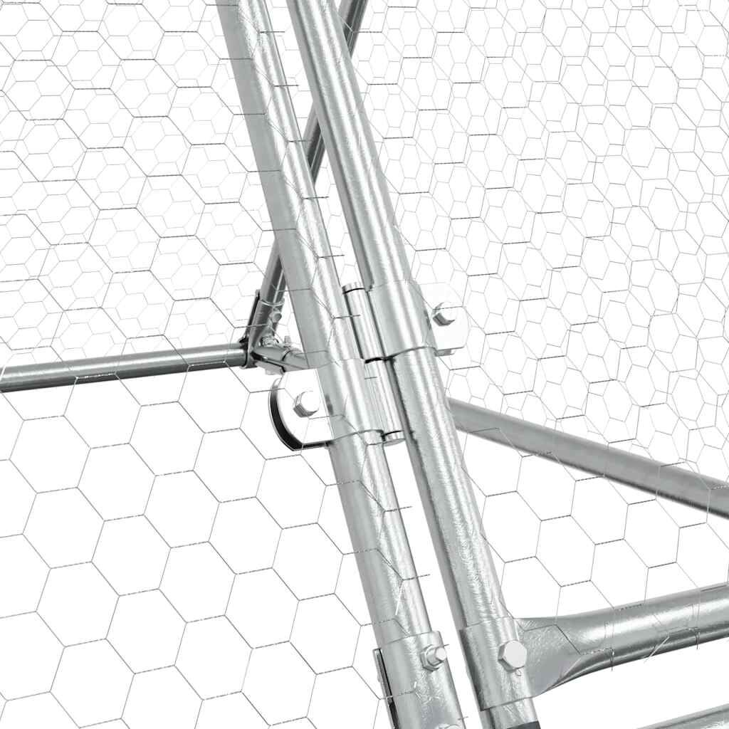 vidaXL Klec pro kuřata stříbrná 200 x 105 x 91 cm pozinkovaná ocel
