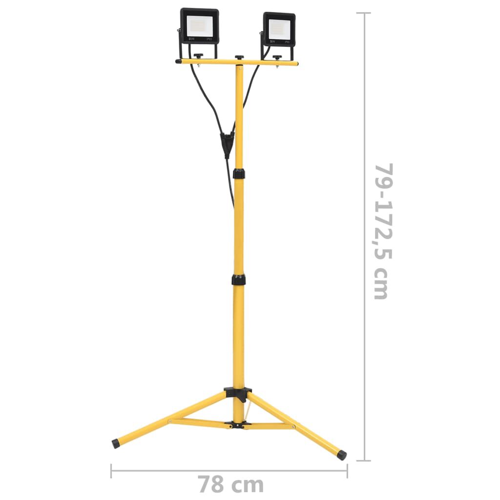 vidaXL LED reflektor se stojanem 2 x 50 W teplé bílé světlo
