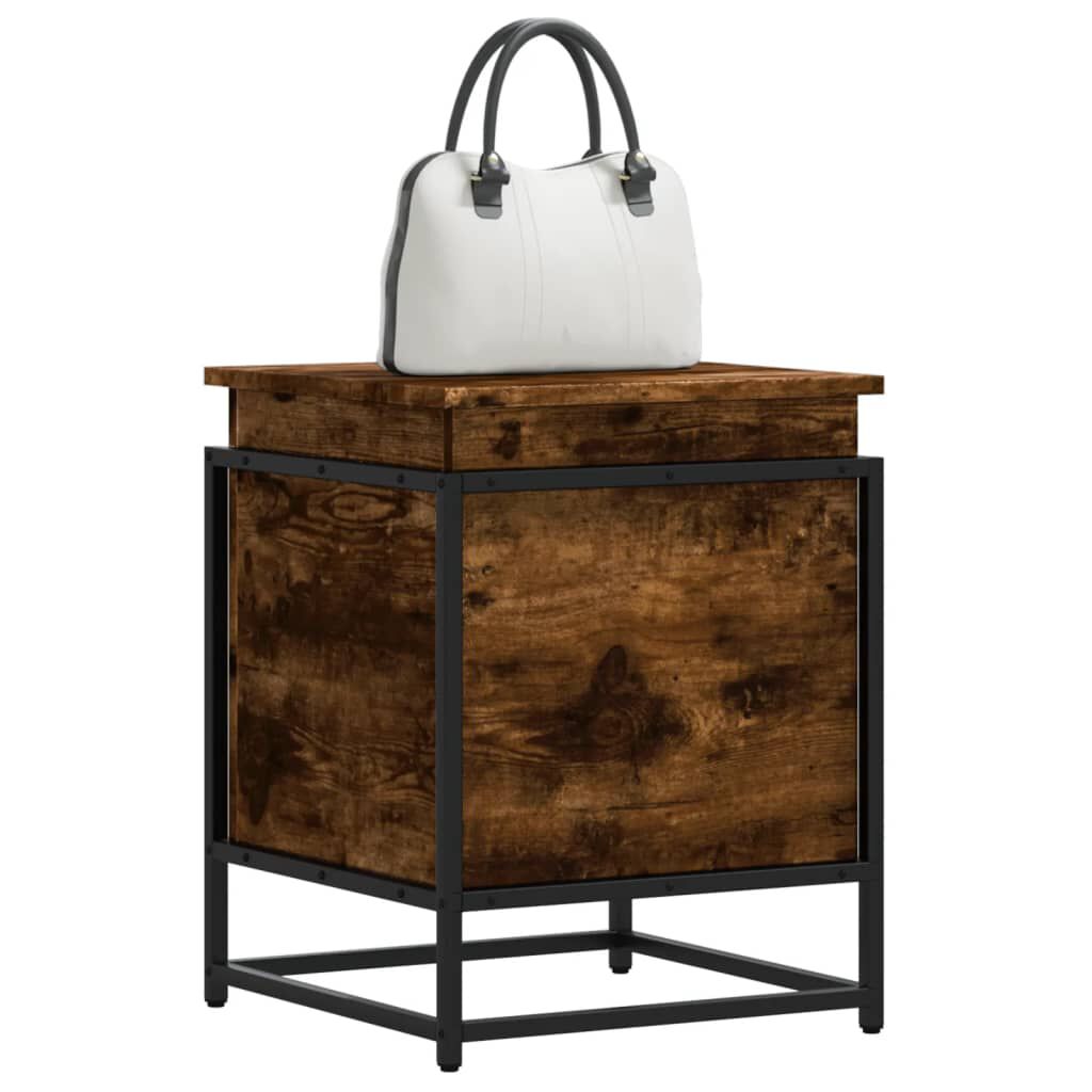vidaXL Úložný box s víkem kouřový dub 40x40x51,5 cm kompozitní dřevo