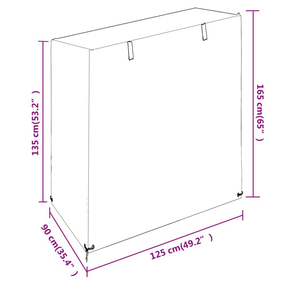 vidaXL Plachta na zahradní houpačku 8 oček 125 x 90 x 135/165 cm PE