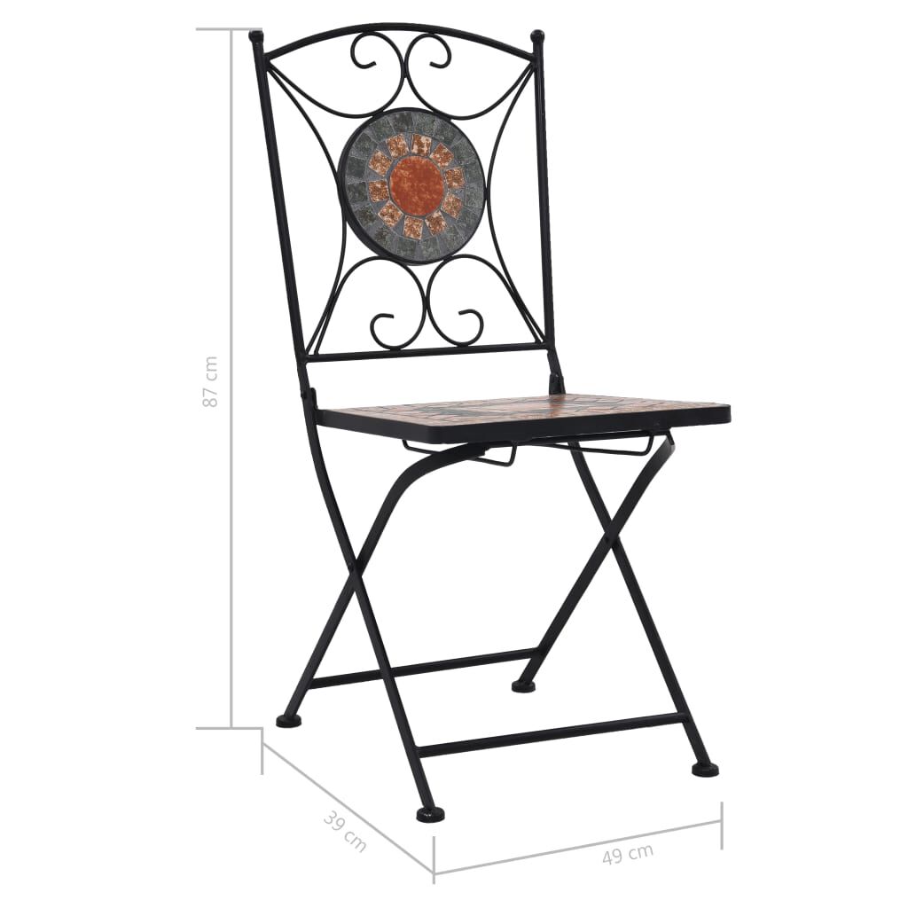 vidaXL 3dílný mozaikový bistro set keramický oranžovo-šedý