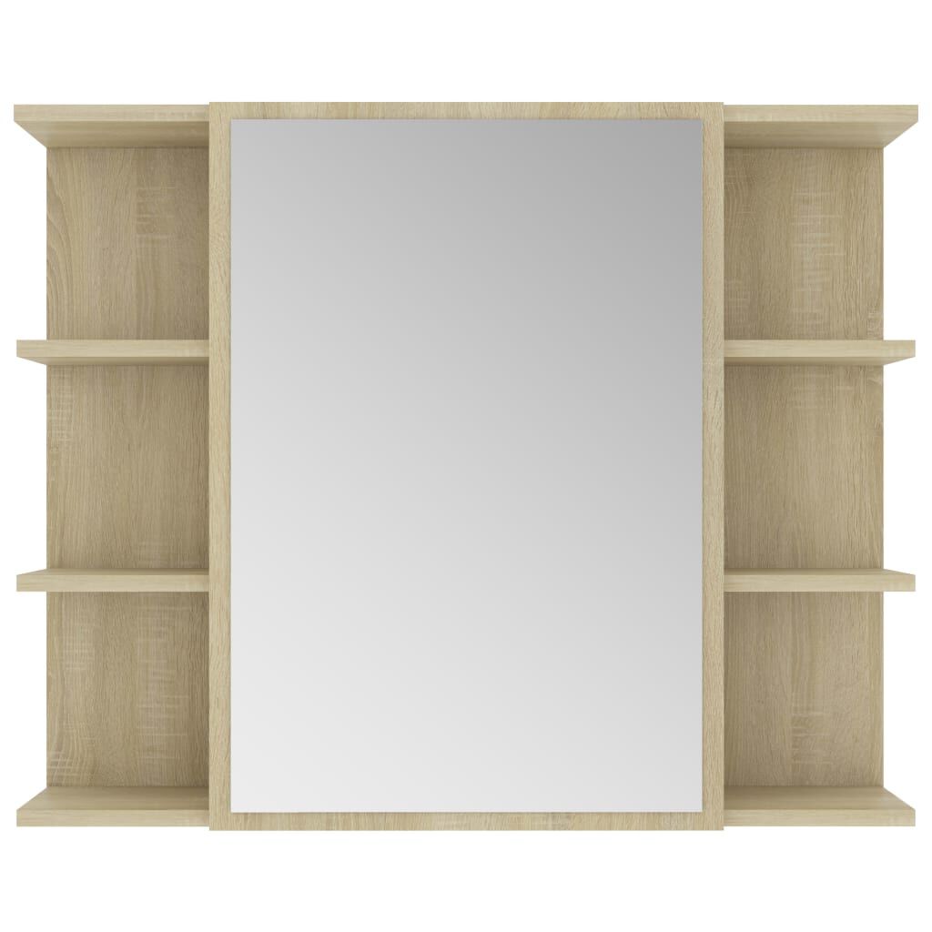 vidaXL Koupelnová skříňka zrcadlo sonoma dub 80x20,5x64 cm
